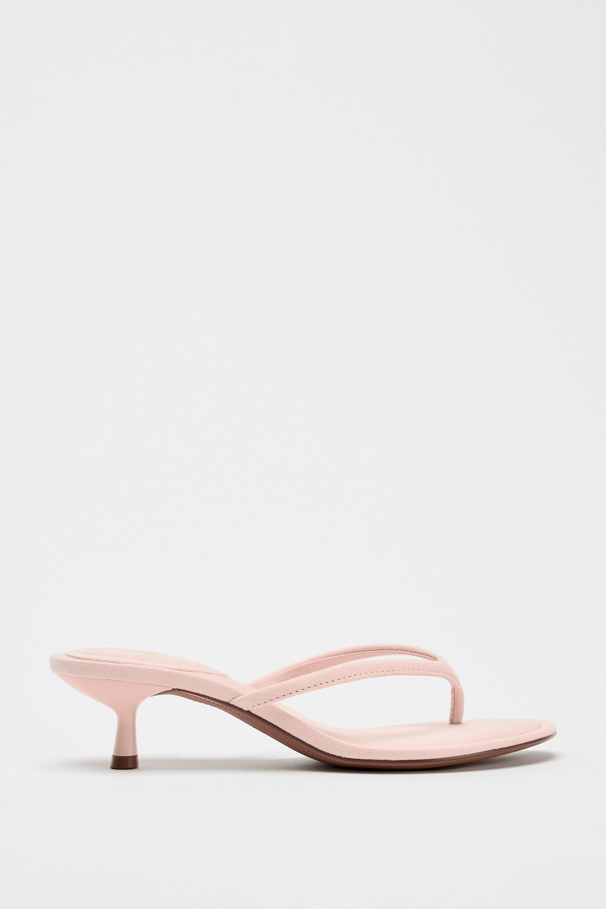 SOFT-FINISH KITTEN HEEL SANDALS | Zara UK