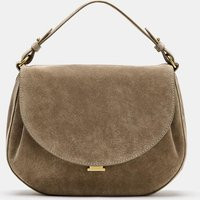 Zara - Leather Flap Crossbody Bag - Grey - One Size Only - Woman | Zara UK