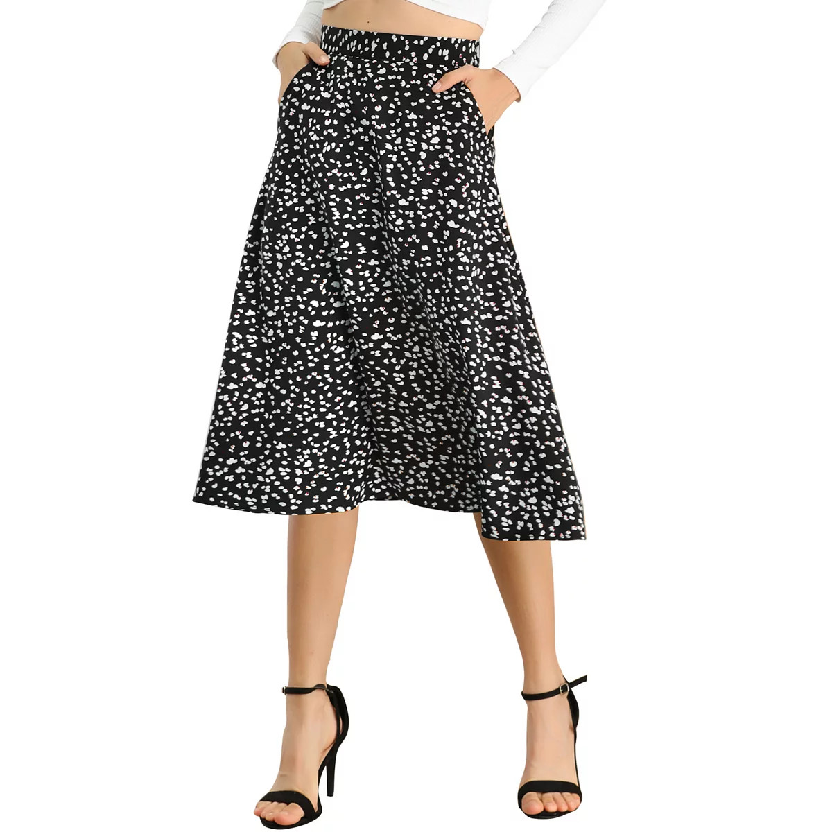 Women's Flare Below Knee Chiffon Flowy Waistband A Line Midi Skirt | Kohl's