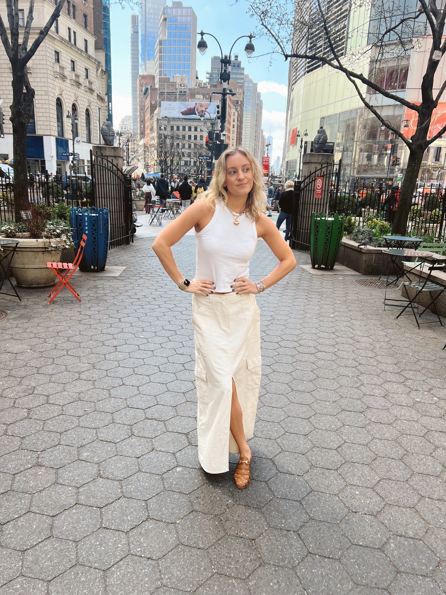 Cargo midi skirt and easy white tee. Great spring outfit  

#LTKtravel #LTKSeasonal #LTKfindsunder50