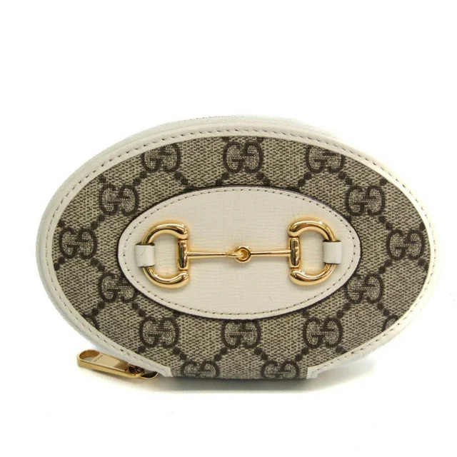 Pre-Owned Gucci Horsebit 1955 622040 Women's Leather,PVC Coin Purse/coin Case Beige,Brown,Off-whi... | Walmart (US)
