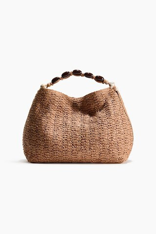 H & M - Straw Shoulder Bag - Dark Beige | H&M (US + CA)