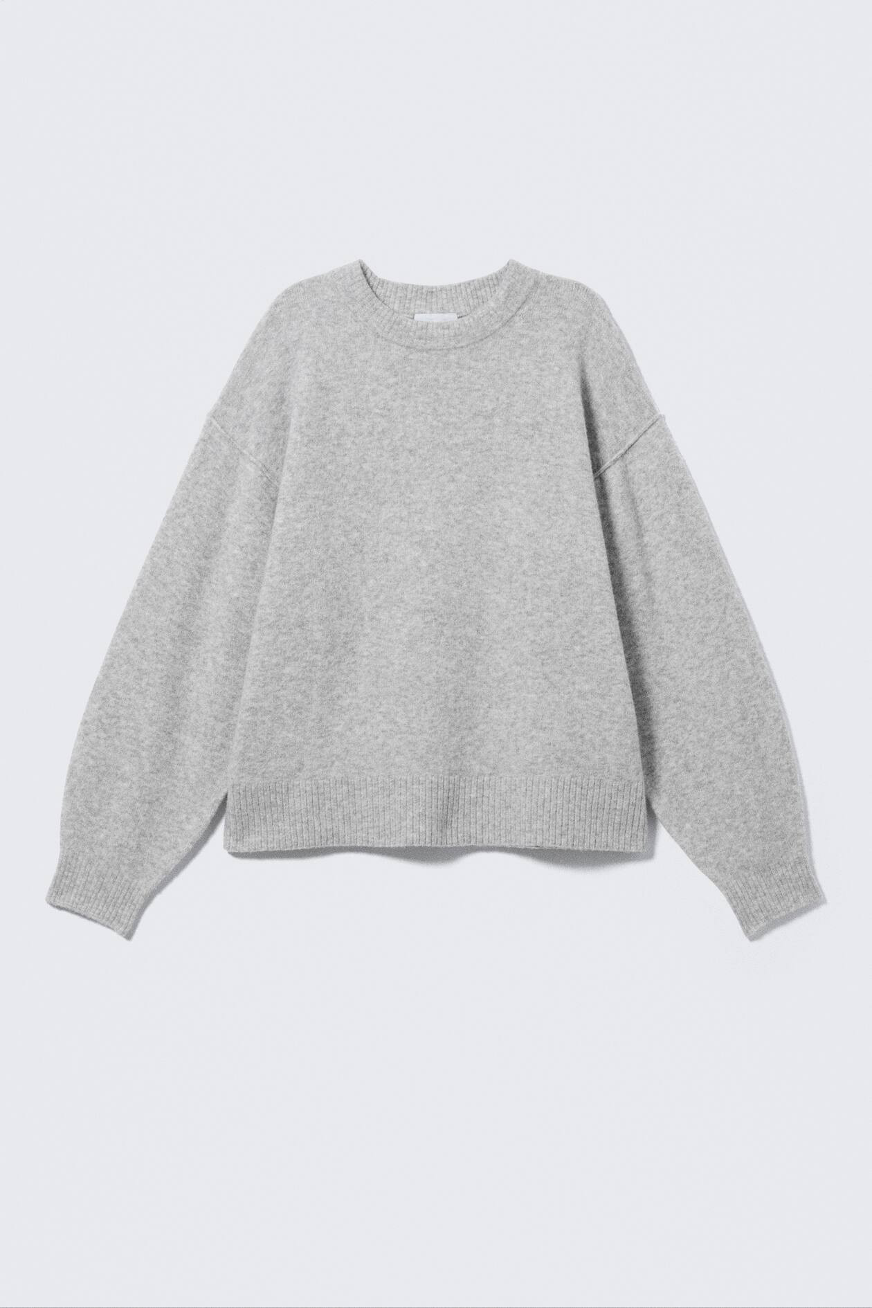 Relaxed Knitted Sweater - Light Grey Melange - Ladies | H&M GB | H&M (UK, MY, IN, SG, PH, TW, HK)