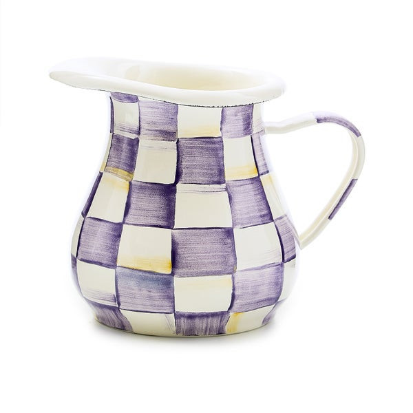 MacKenzie-Childs Violet Check Creamer | MacKenzie-Childs