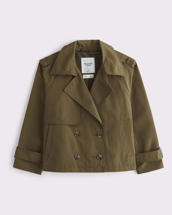 Relaxed Short Trench Coat | Abercrombie & Fitch (US)