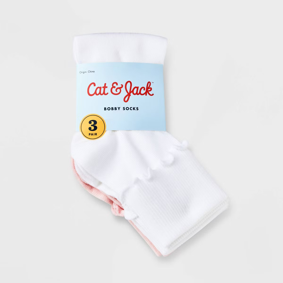 Girls' 3pk Turn Cuff Crew Socks - Cat & Jack™ Pink | Target
