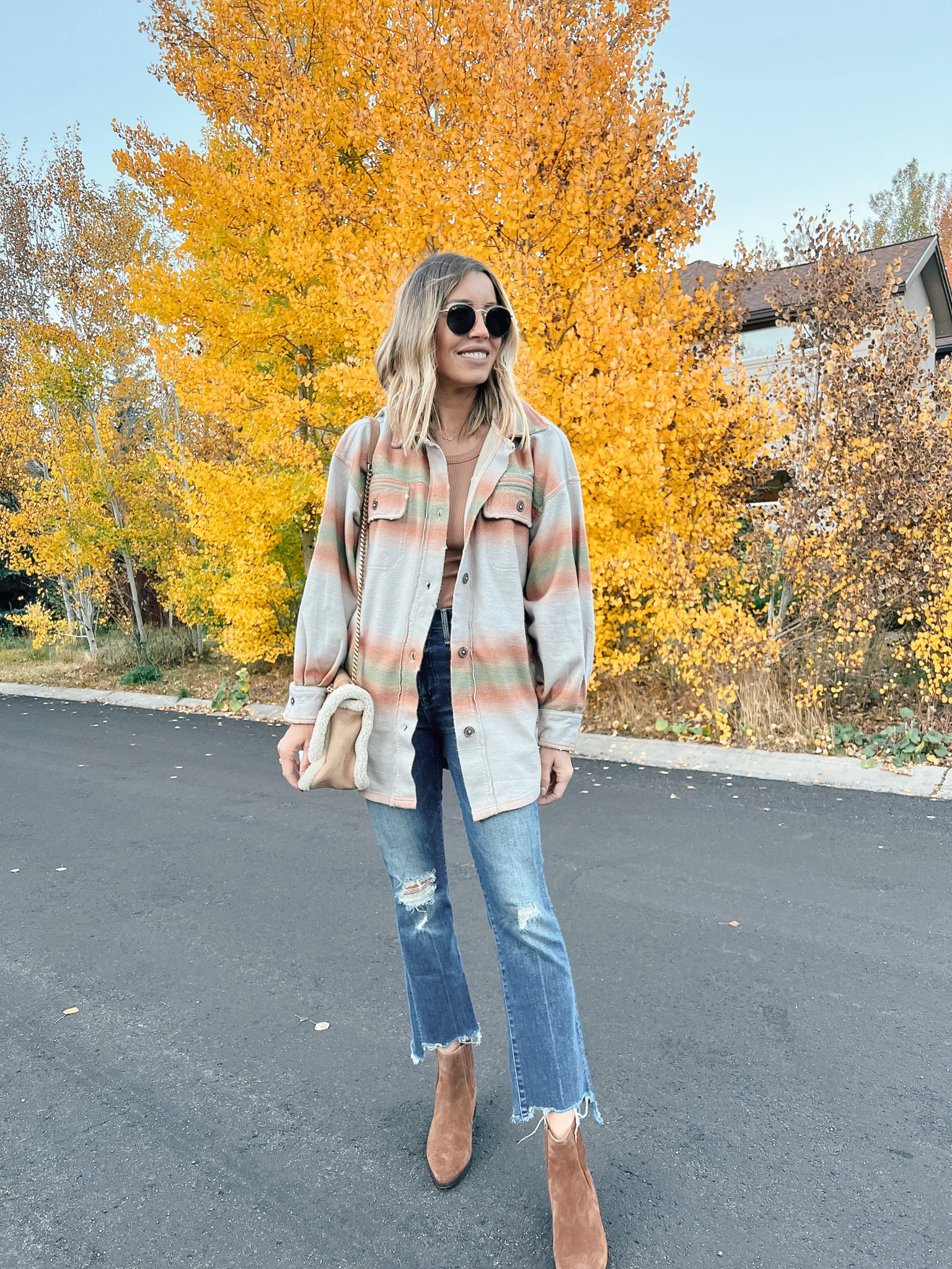 Fall outfit inspo by jaime shrayber 
Ombré shacket sz small

#LTKSeasonal #LTKstyletip