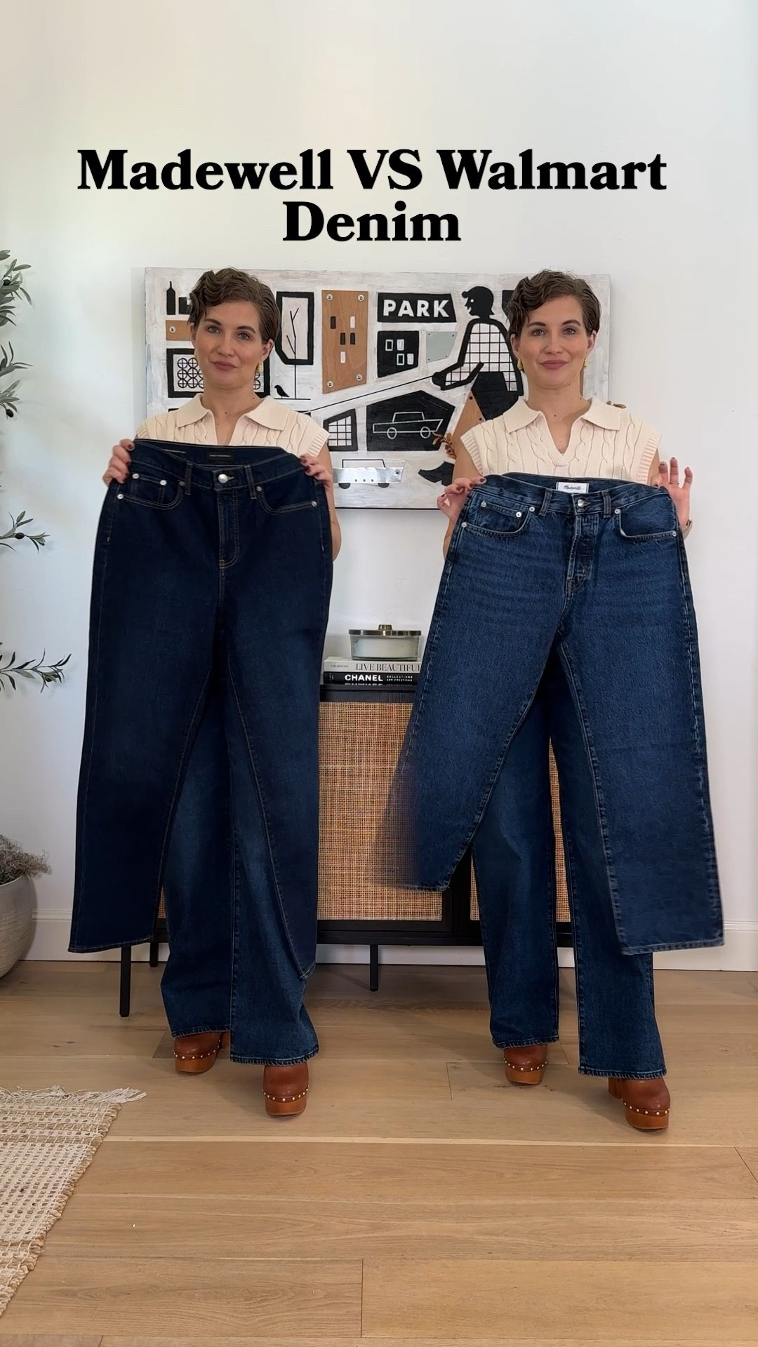 Walmart or Madewell jeans for you?? Sizing was wild on these.. I have the 4 in both and almost couldn’t button the Madewell pair they were so tight and the Walmart pair was too big! 🤷🏽‍♀️ 

#LTKStyleTip #LTKFindsUnder50 #LTKSeasonal