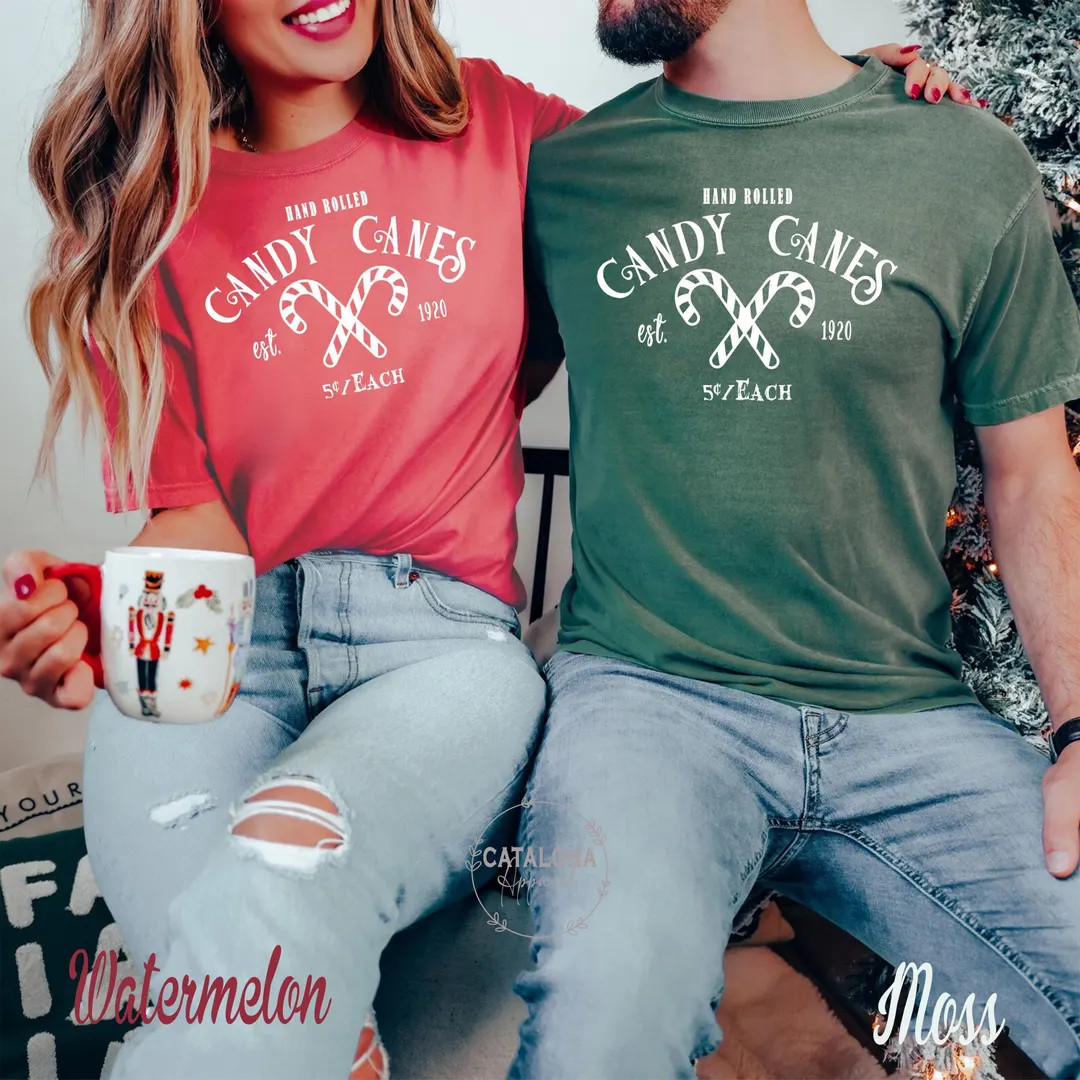 Comfort Colors Christmas T-shirt , Candy Cane T-shirt, Comfort Colors Christmas Shirt, Comfort Co... | Etsy (US)