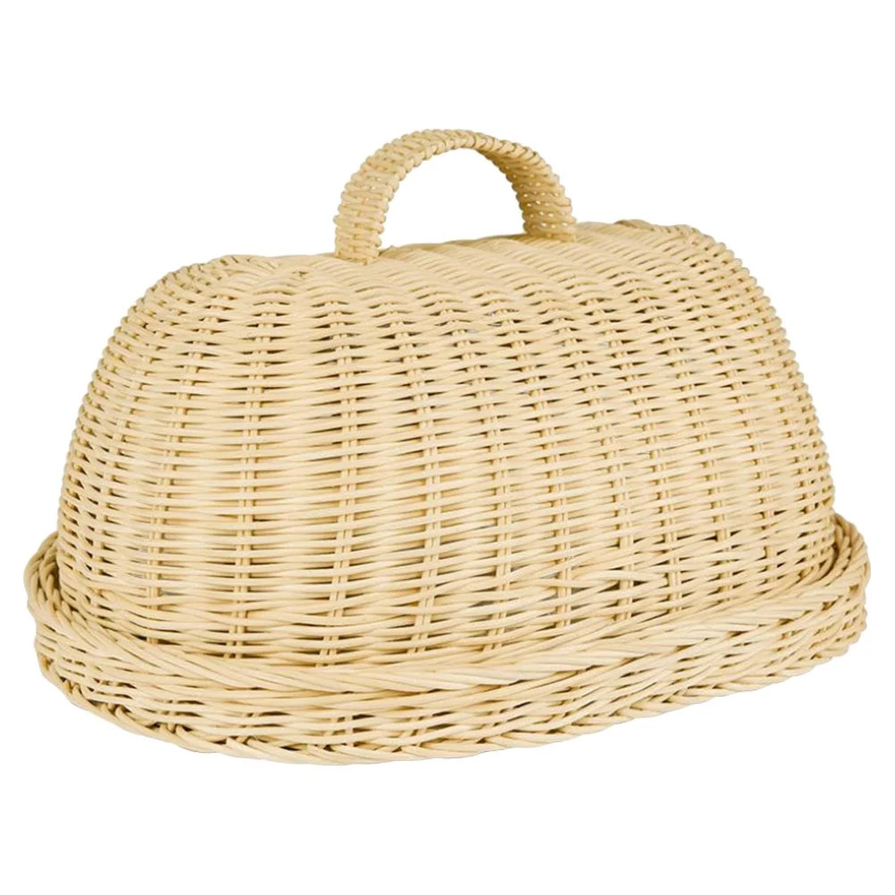 1 Set of Kitchen Food Cover Rattan Basket Food Cover Protective Cover (Khaki) - Walmart.com | Walmart (US)