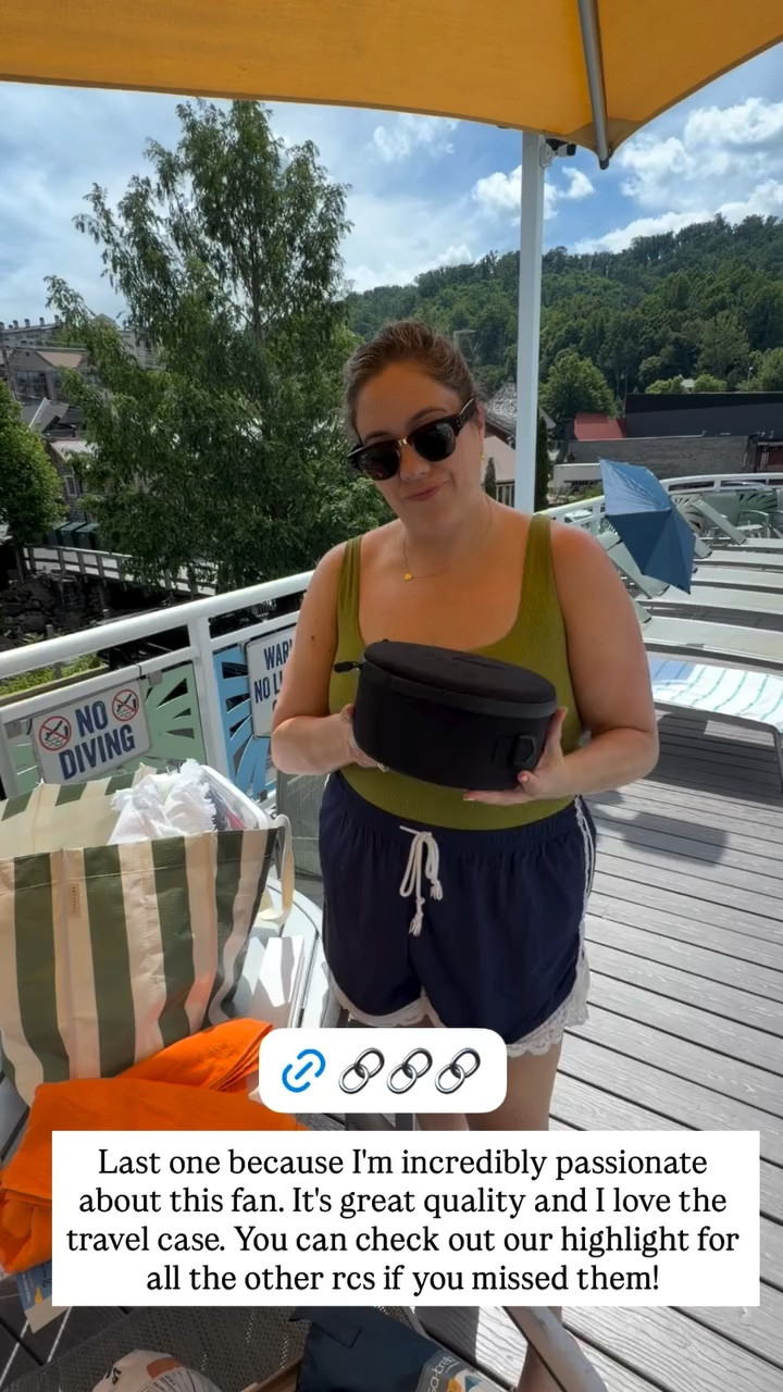 This portable fan is one of my pool/beach/waterpark essentials. Love the travel case and that it can fold out into a full-size fan. I’m obsessed. 20% off!

#LTKSaleAlert #LTKSwim #LTKTravel