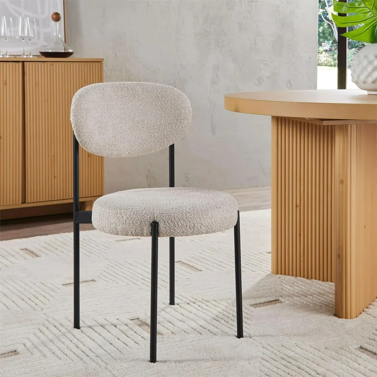 Better Homes & Gardens Boucle Dining Chair, Cream, 2 Pack | Walmart (US)