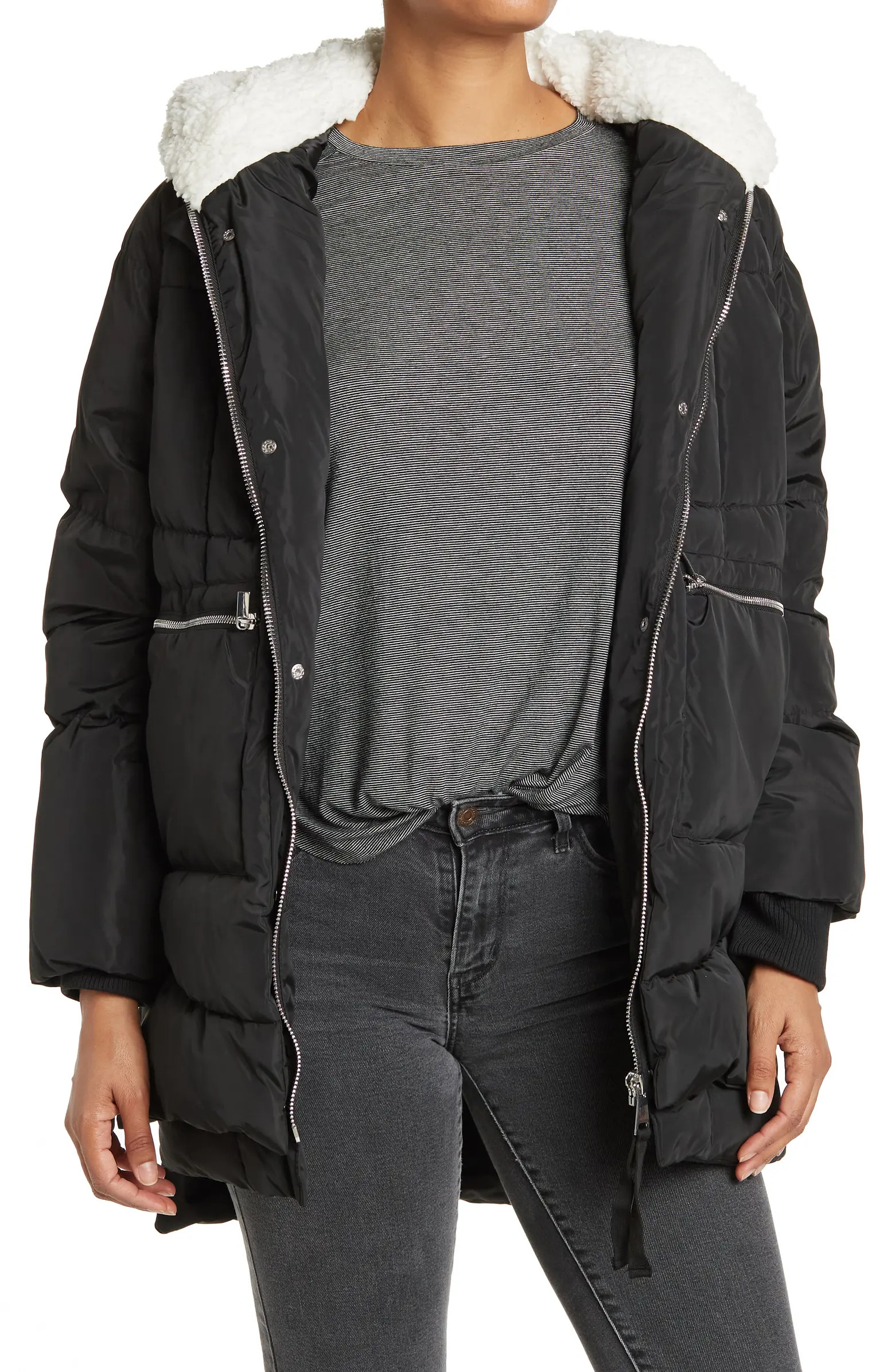 Faux Shearling Lined Hooded Parka Jacket | Nordstrom Rack
