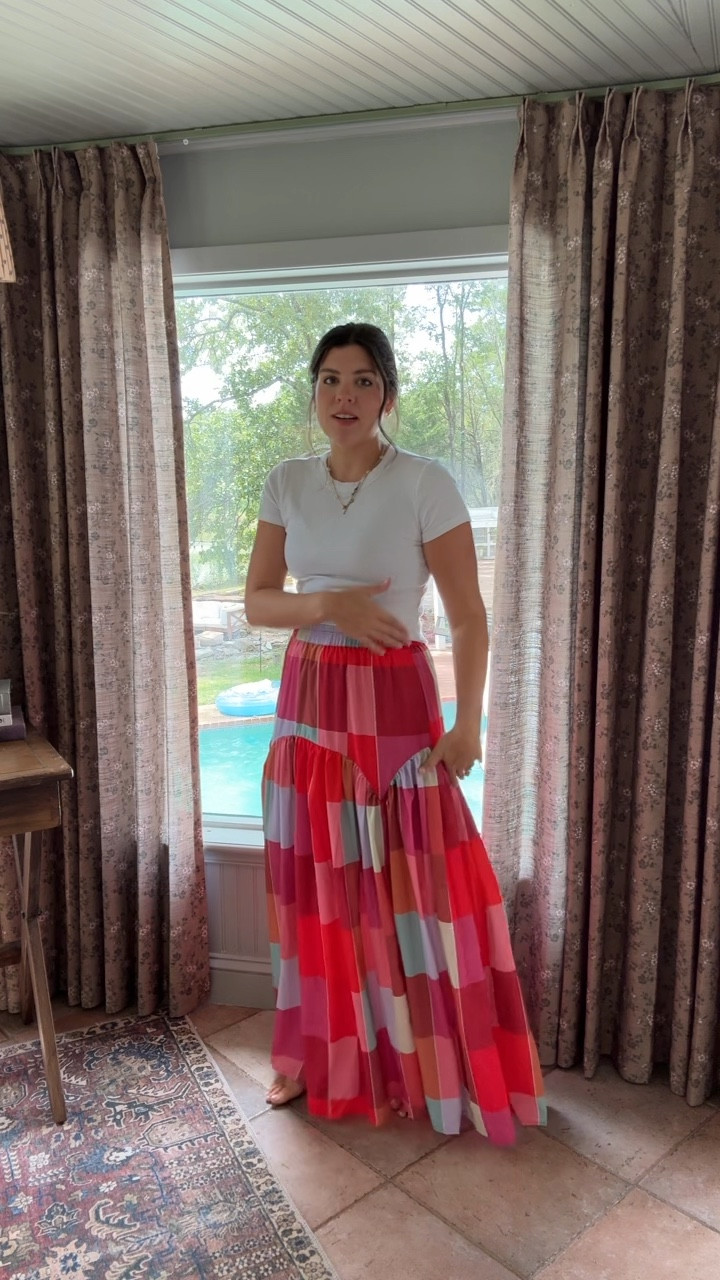 This colorful patchwork maxi skirt is one of my favorite Amazon finds this month 💕 Affordable, lightweight, and perfect for summer, fall, or vacation outfits. It pairs effortlessly with basics like a white tee or tank and instantly makes your outfit look styled. I’m wearing a medium—true to size and comfy! #AmazonFashion #AmazonOutfit #MaxiSkirt #AmazonStyle #AmazonFavorites