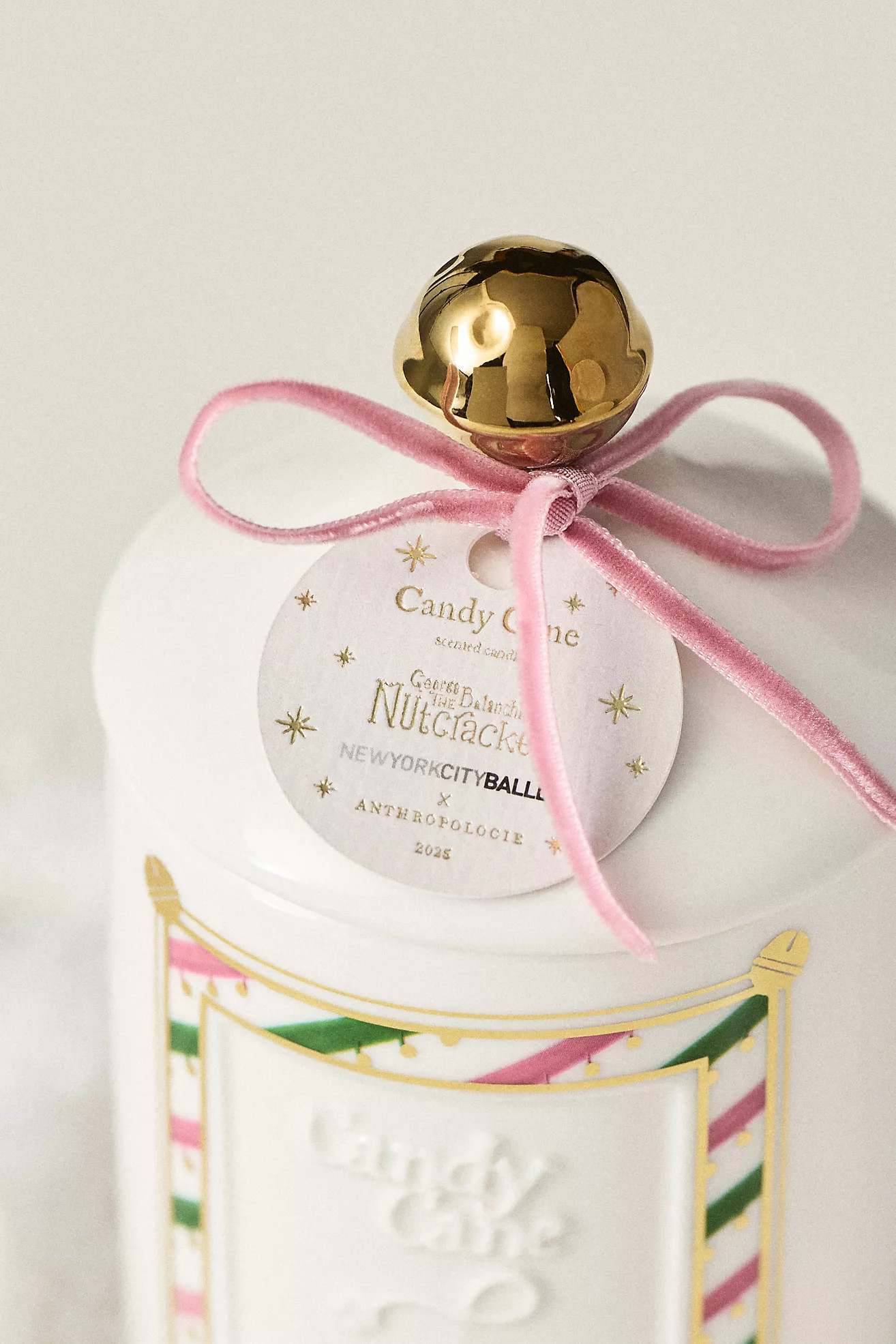 New York City Ballet Candy Cane Ceramic Candle | Anthropologie (US)