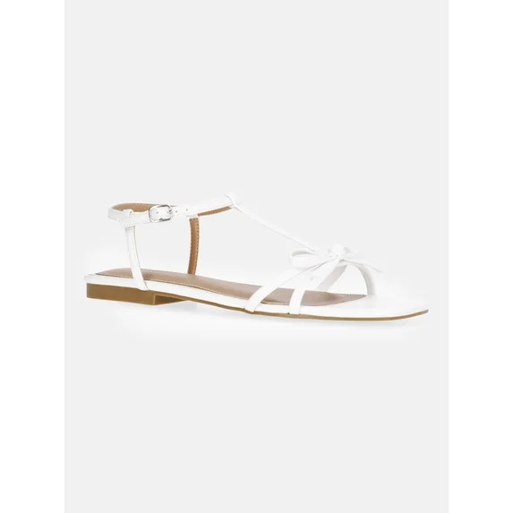 Free Assembly Women's Flat Sandals with Bow | Walmart (US)
