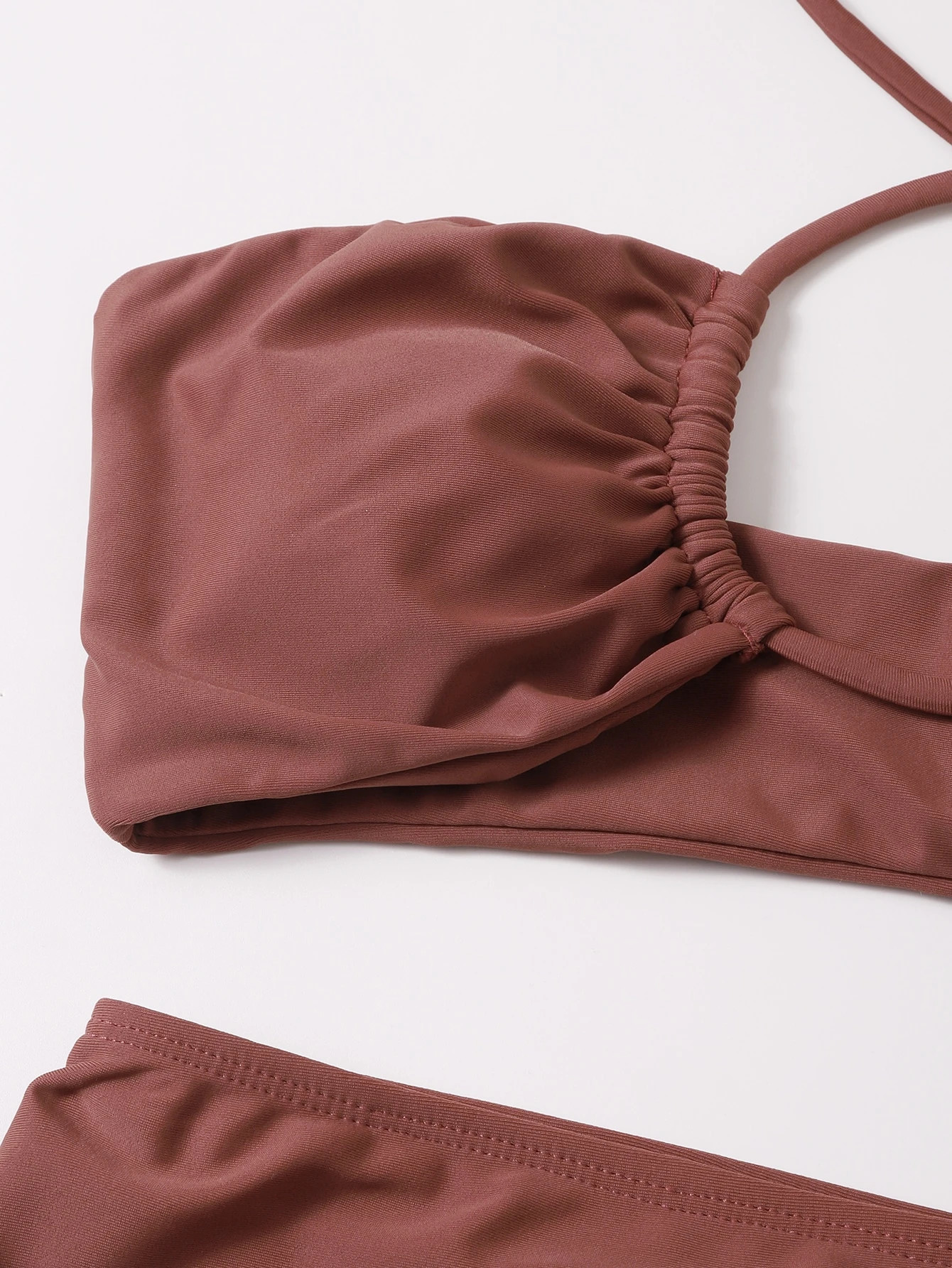 3pack Cross Halter Bikini Swimsuit With Beach Skirt | SHEIN