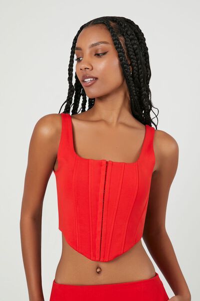 Hook-and-Eye Corset Crop Top | Forever 21