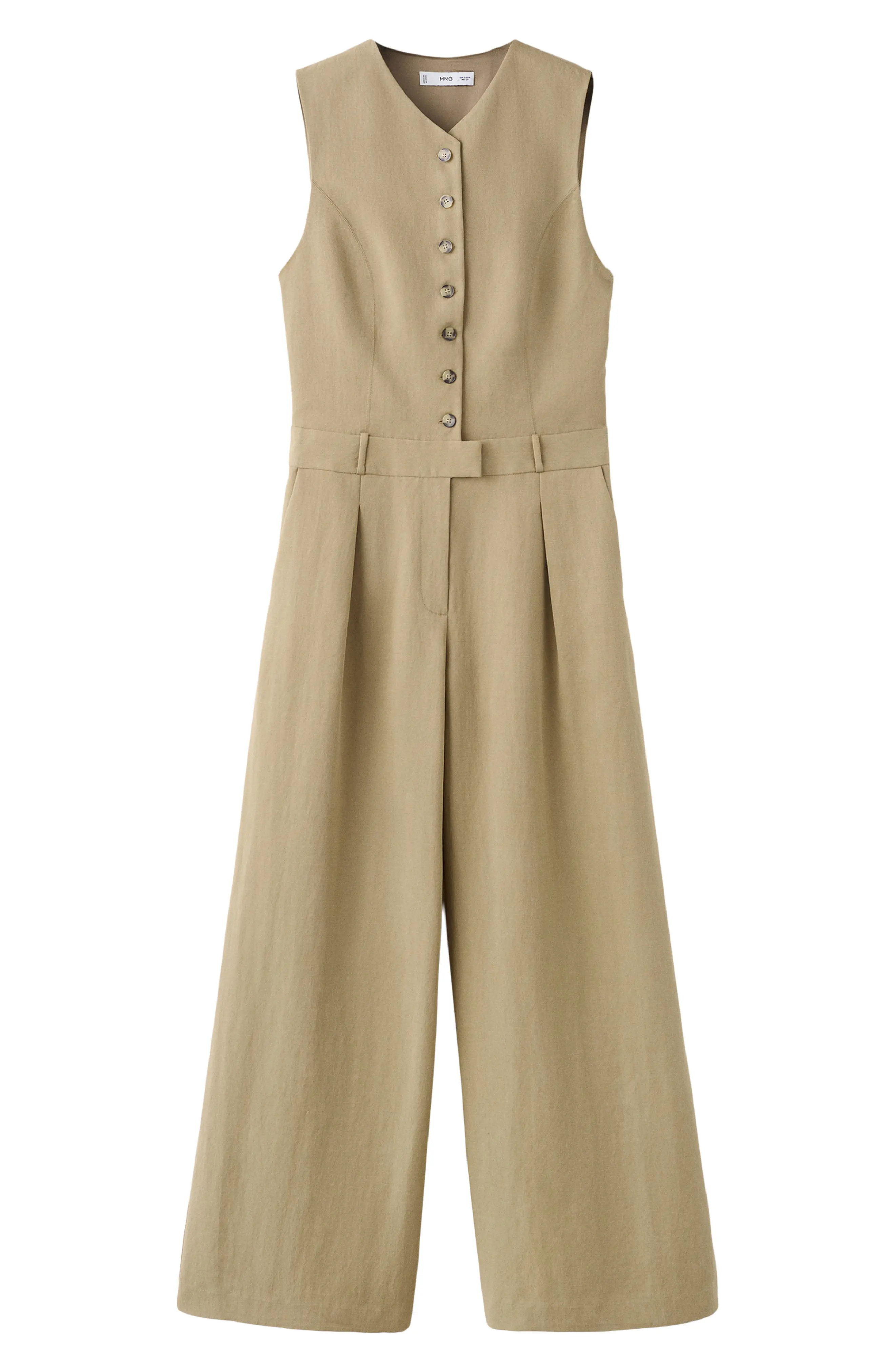 MANGO Sleeveless Wide Leg Jumpsuit (Women) | Nordstrom | Nordstrom