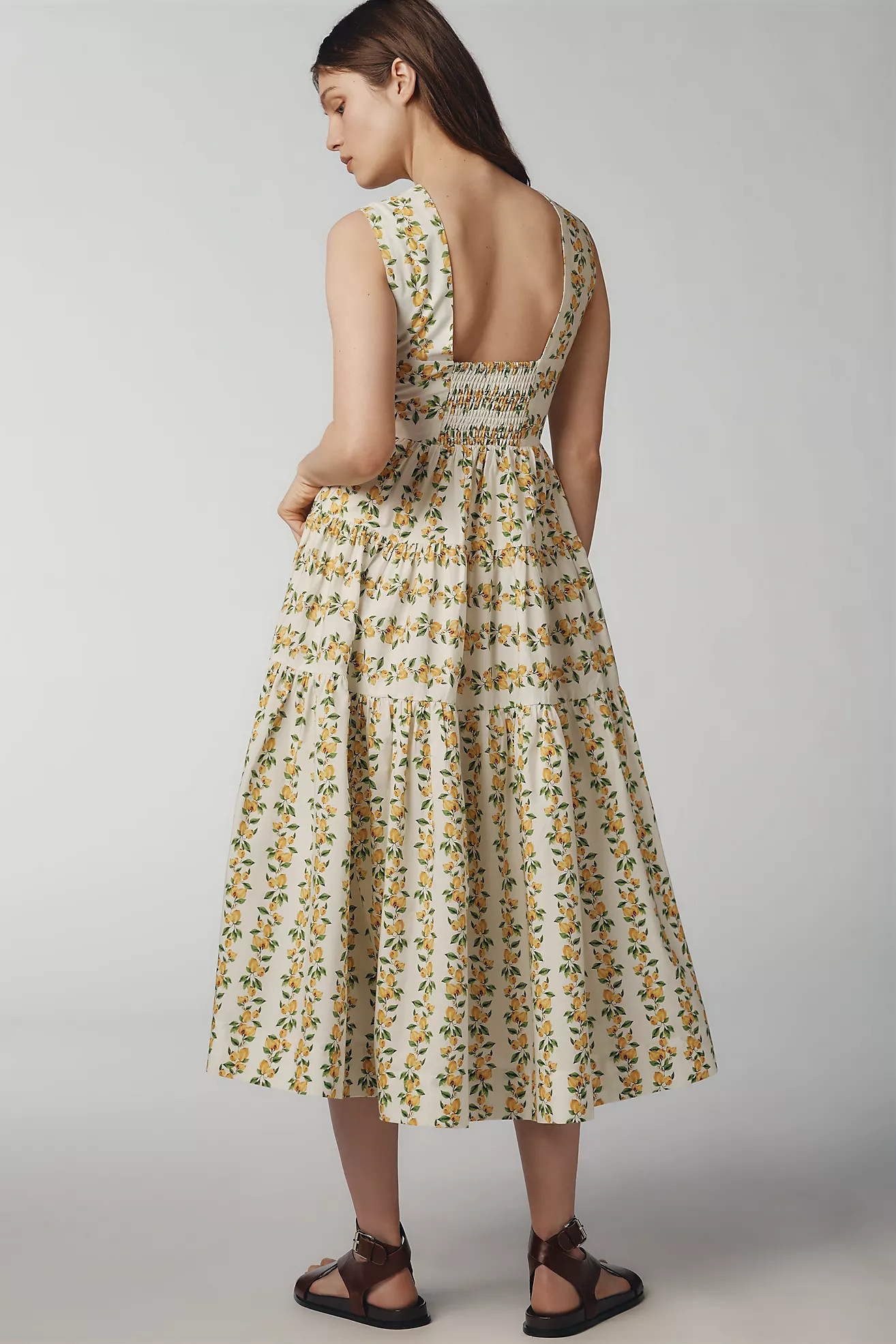 The Helena Square-Neck Tiered Midi Dress: Smocked Edition | Anthropologie (US)