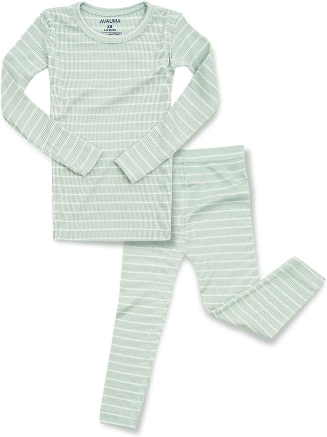 AVAUMA Stripe Pattern Baby Boys Girls Pajama Set Kids Toddler Snug fit Ribbed Sleepwear pjs for D... | Amazon (US)