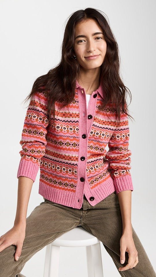 Fair Isle Polo Cardigan | Shopbop