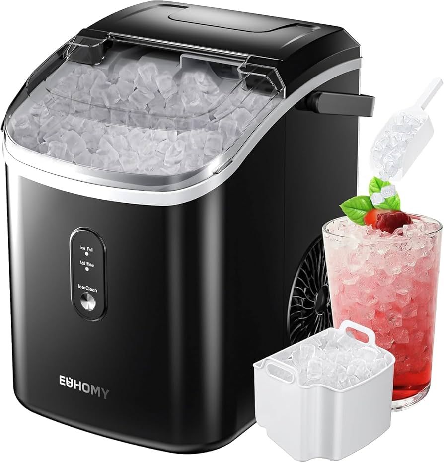 EUHOMY Nugget Ice Maker Countertop with Handle, Ready in 6 Mins, 34lbs/24H, Removable Top Cover, ... | Amazon (US)