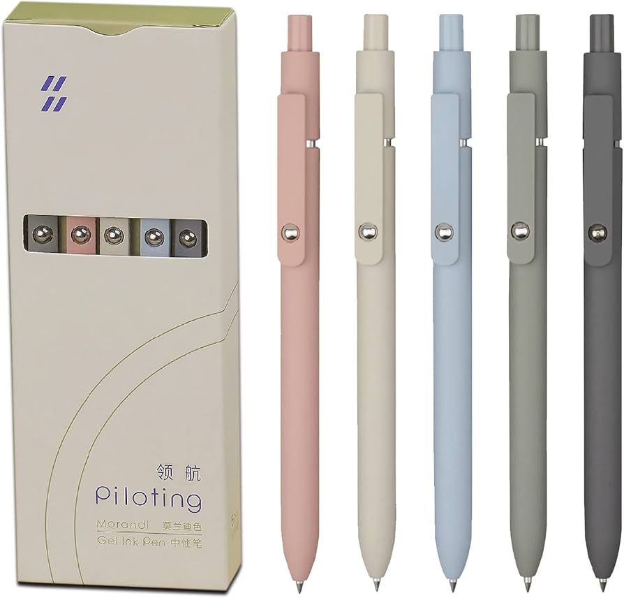 5pcs Cute Kawaii Gel Ballpoint Pens, Colorful 0.5mm Fine Point Retractable Pen, Quick Dry Black I... | Amazon (US)