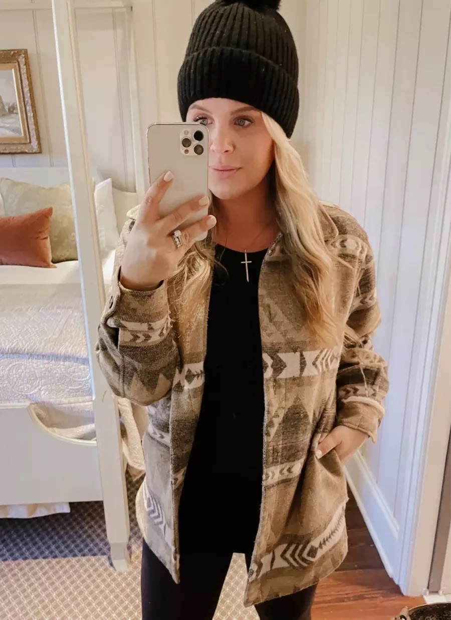 Patterned Shacket fall outfit

#LTKStyleTip #LTKSeasonal