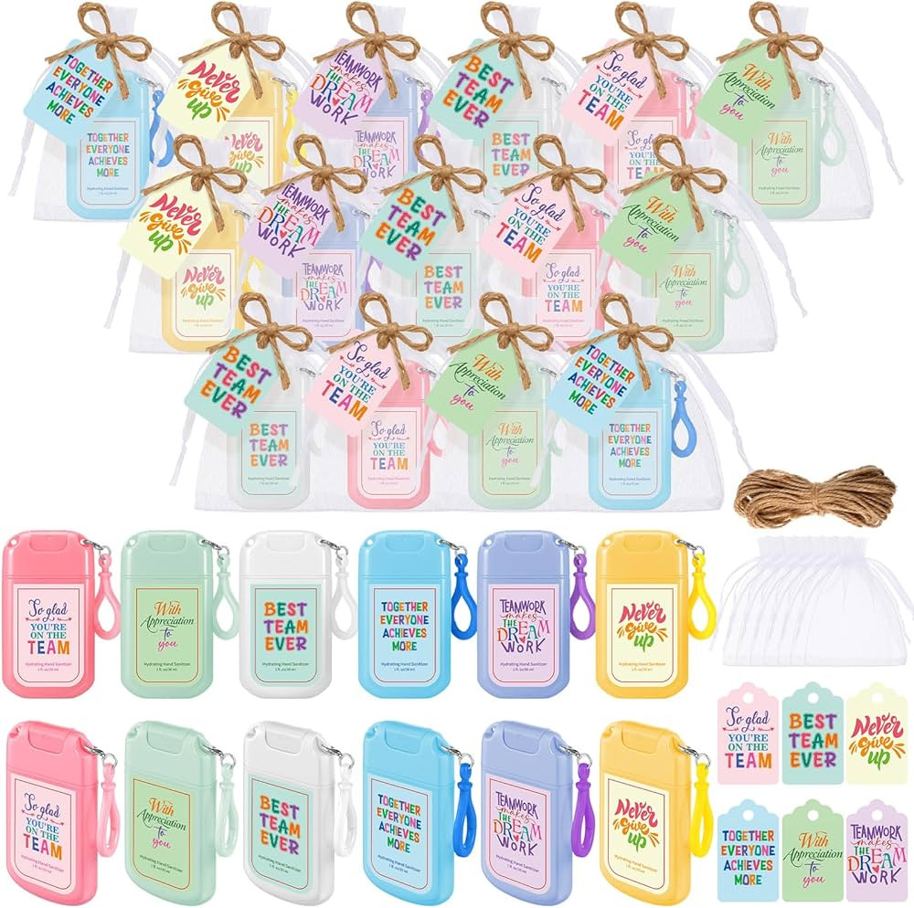 24 Set Valentine's Day Team Employee Appreciation Gifts Bulk Mini Mist Hand Sanitizer Spray Keych... | Amazon (US)