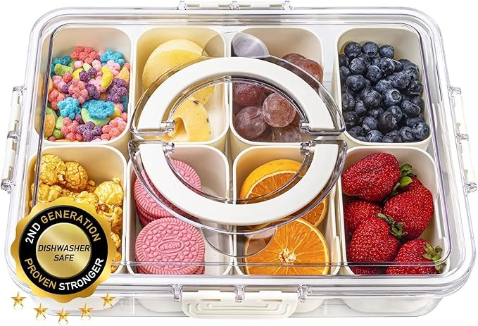 Amzcku Tritan Snackle Box Container (2nd Generation) Dishwasher Safety - Divided Serving Tray wit... | Amazon (US)