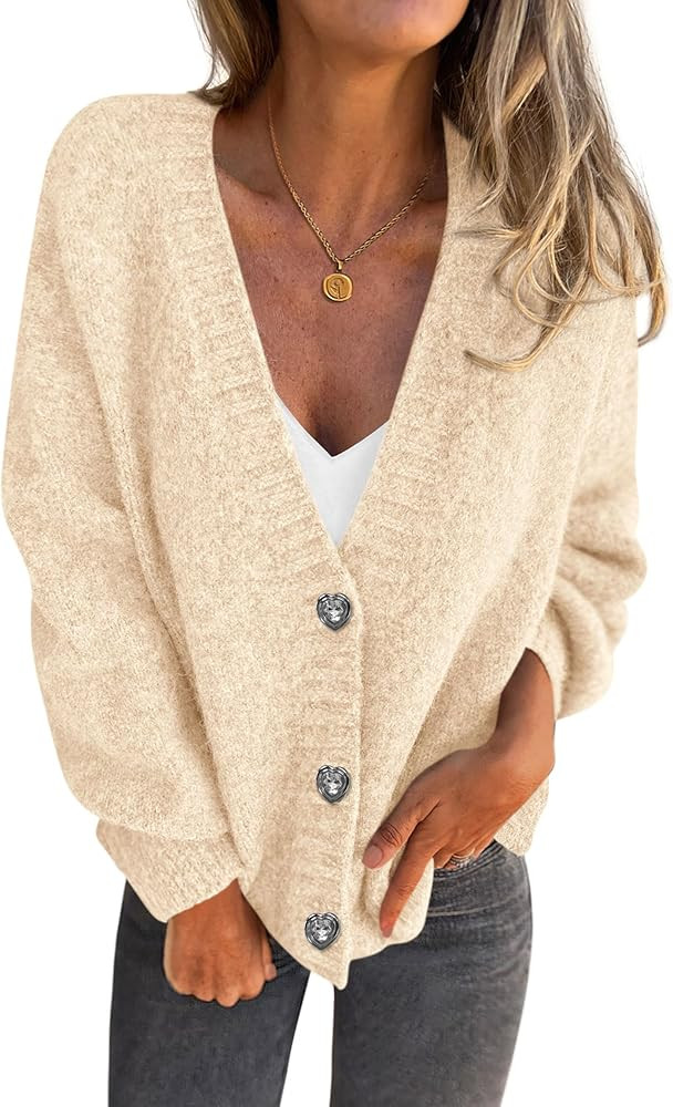 PRETTYGARDEN Cardigan Sweaters for Women Trendy Fall 2025 Long Sleeve Button Down Oversized Chunk... | Amazon (US)