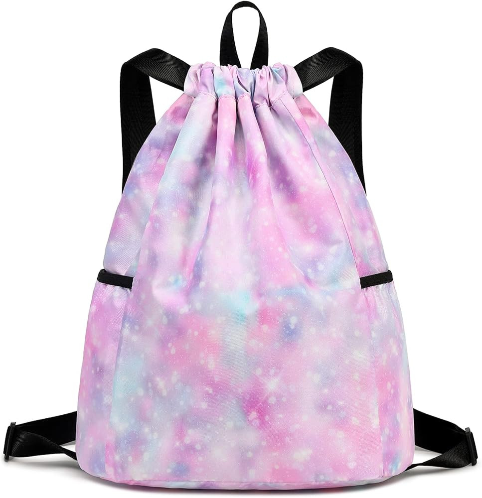Kids drawstring bag swim Cloth storage bag for boys and girls sports beach camp backpack Galaxy P... | Amazon (US)
