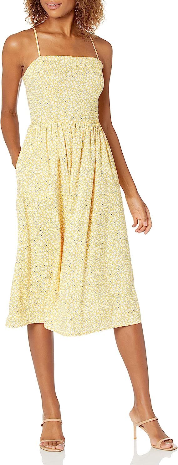 Amazon Brand - Goodthreads Women's Georgette Smock-Back Cami Midi Dress | Amazon (US)
