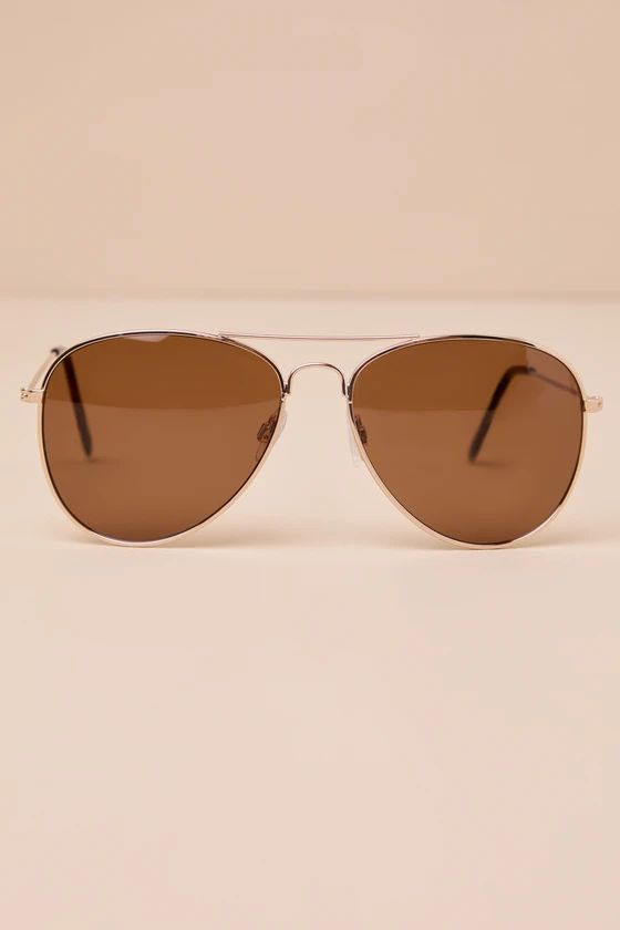 Coolest Vision Gold Aviator Sunglasses | Lulus