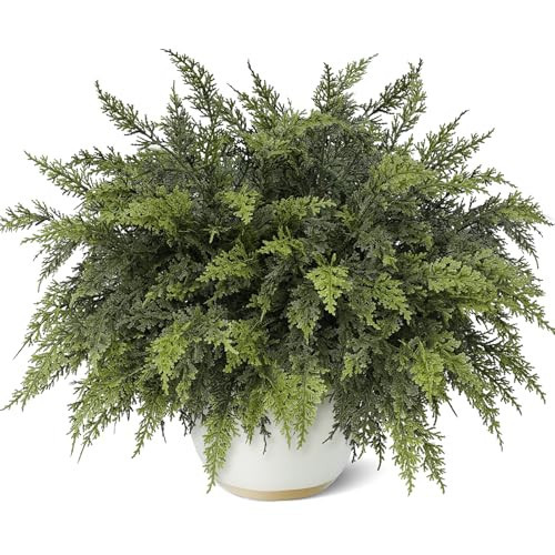 GLIDLION 18" Real Touch Cedar Branches -48 Pcs, Artificial Christmas Cedar Branch Realistic Fake Pine Picks Faux Greenery Plants Stem for Vase DIY Crafts Garland Wreath Indoor Outdoor Home Decor | Amazon (US)
