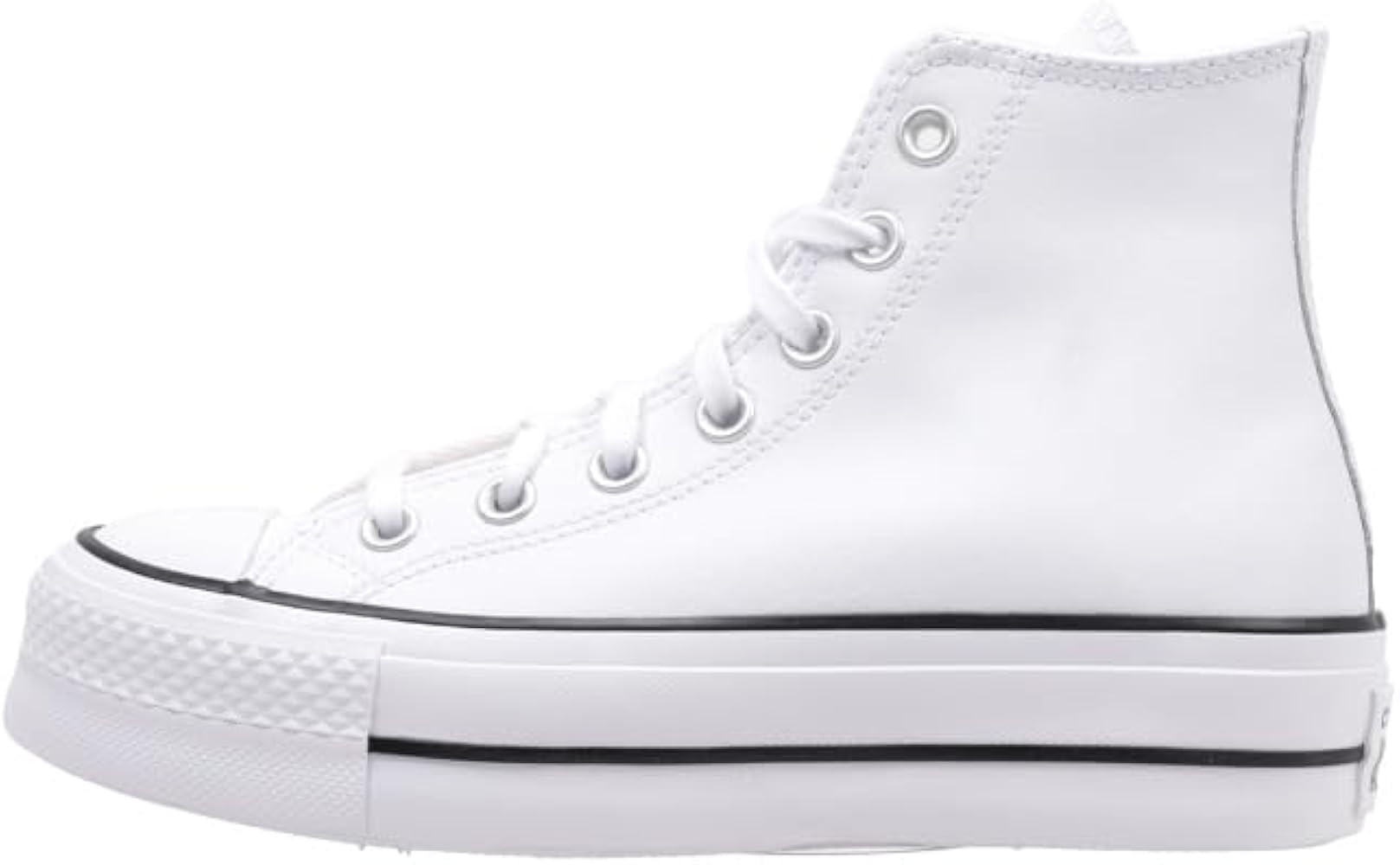 Amazon.com | Converse Women's Chuck Taylor All Star Lift Platform Leather High Top, White/Black/W... | Amazon (US)
