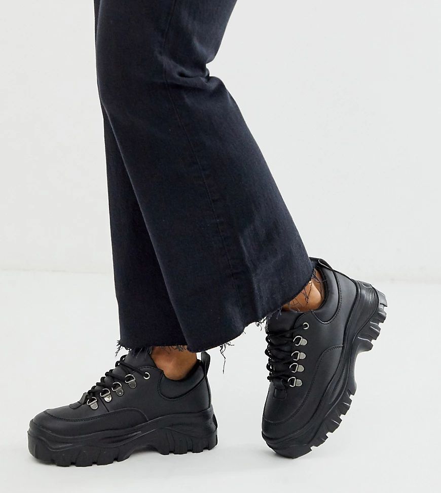 Truffle Collection wide fit chunky sneakers-Black | ASOS (Global)