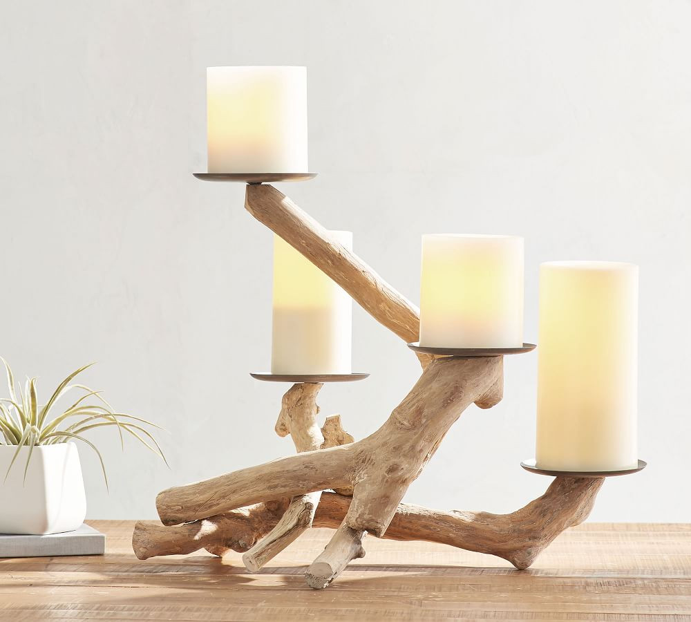 Handmade Driftwood Pillar Holder | Pottery Barn (US)