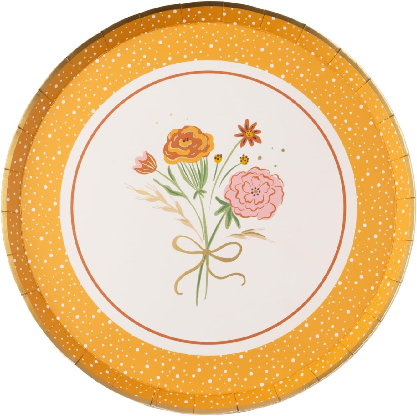 Bonjour Fête Cozy Fall Florals Dessert Plates, Pack of 8, 8.25" | Amazon (US)