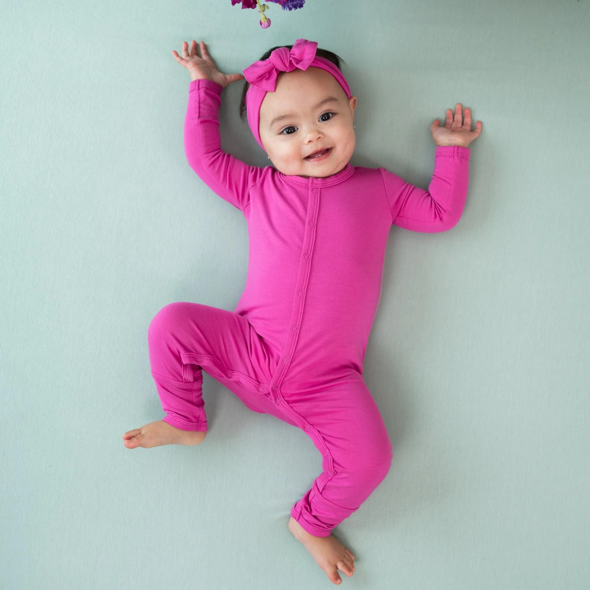 Romper in Raspberry | Kyte BABY