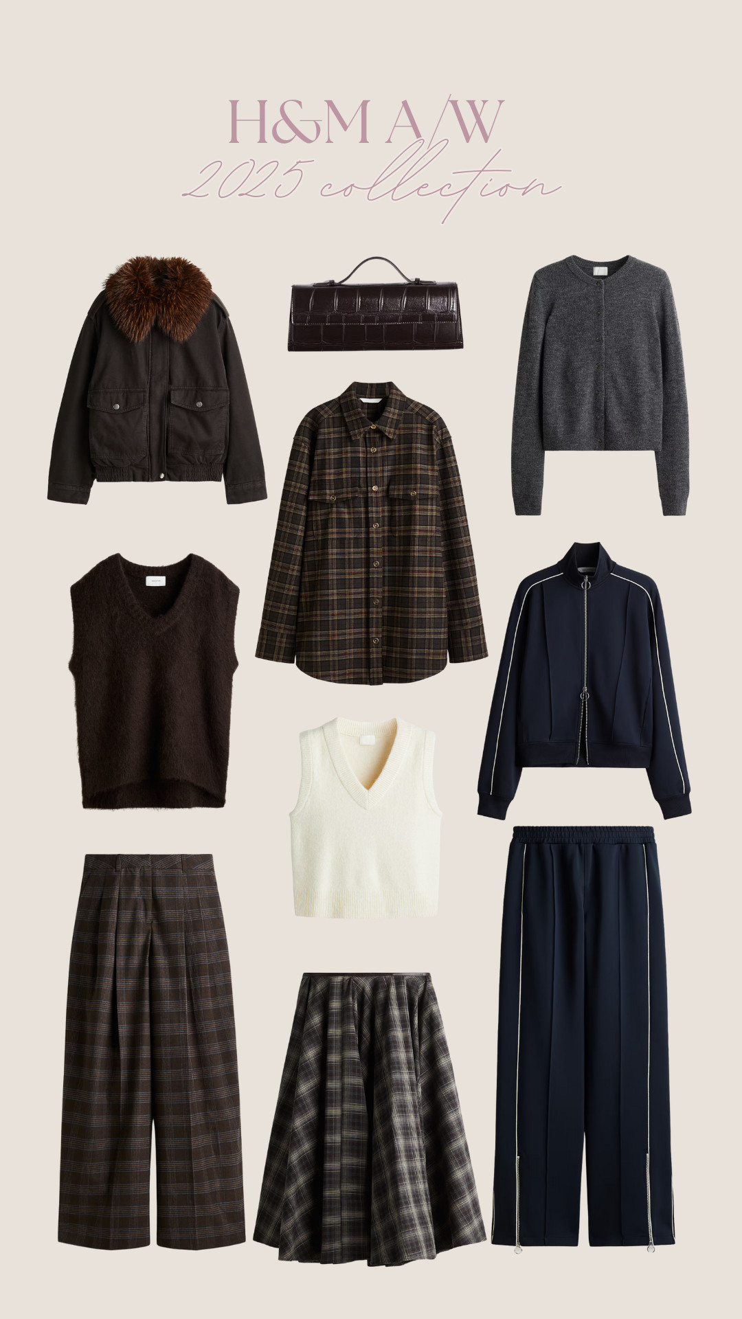 H&M A/W collection, autumn pieces, inspiration, checked trousers & flannel shirt, jacket, track jacket, sweater vest, crossbody bag 

 #LTKuk #LTKautumn #LTKeurope