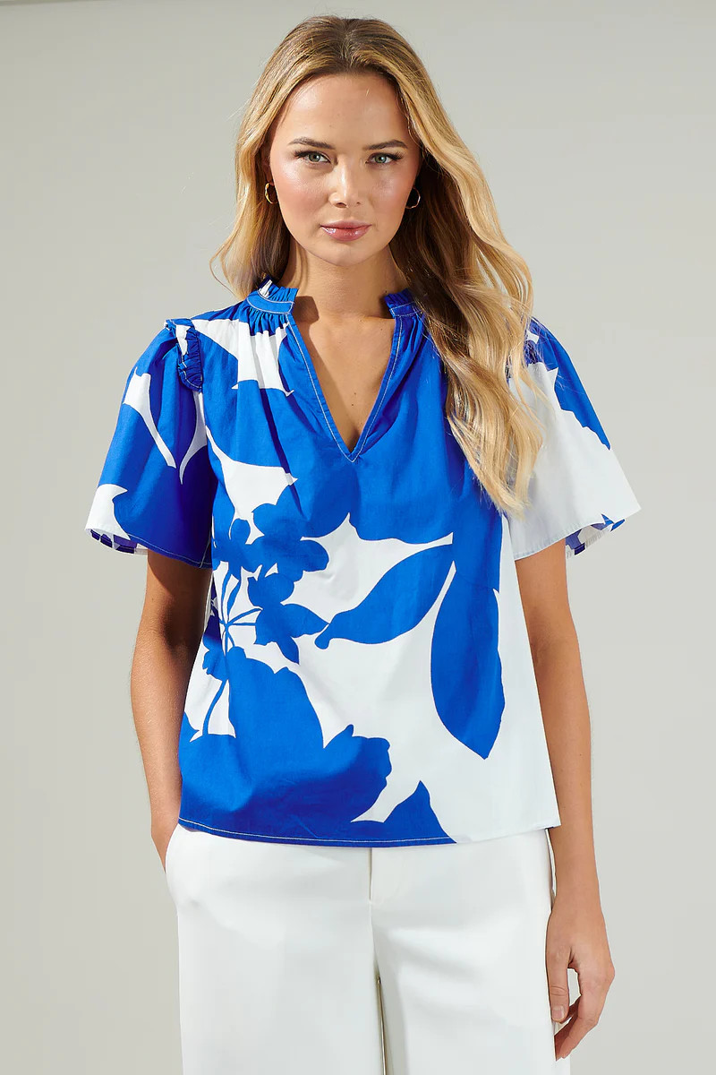 Yardley Floral Poplin Top | Sugarlips