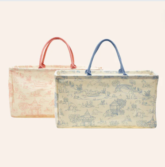 Animal Toile Hamper Canvas Storage Tote | Little Cottage Boutique