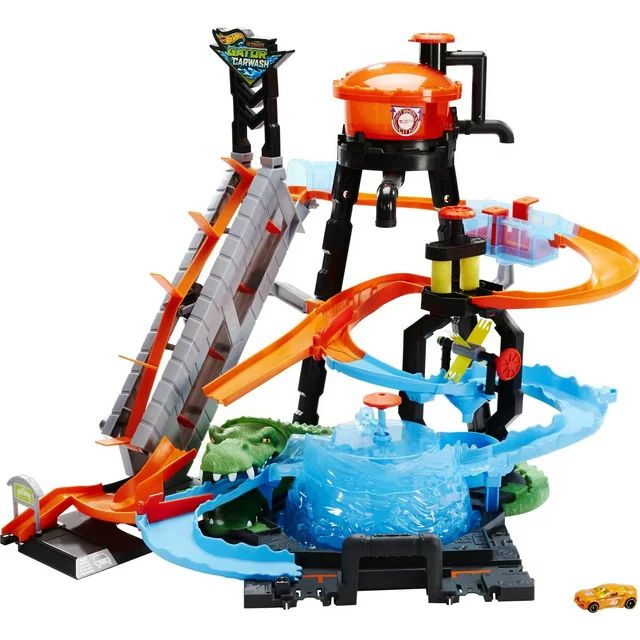 Hot Wheels Ultimate Gator Car Wash Playset with Color Shifters Toy Car in 1:64 Scale | Walmart (US)