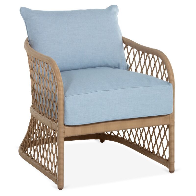 Carmel Woven Lounge Chair, Linen Chambray | One Kings Lane