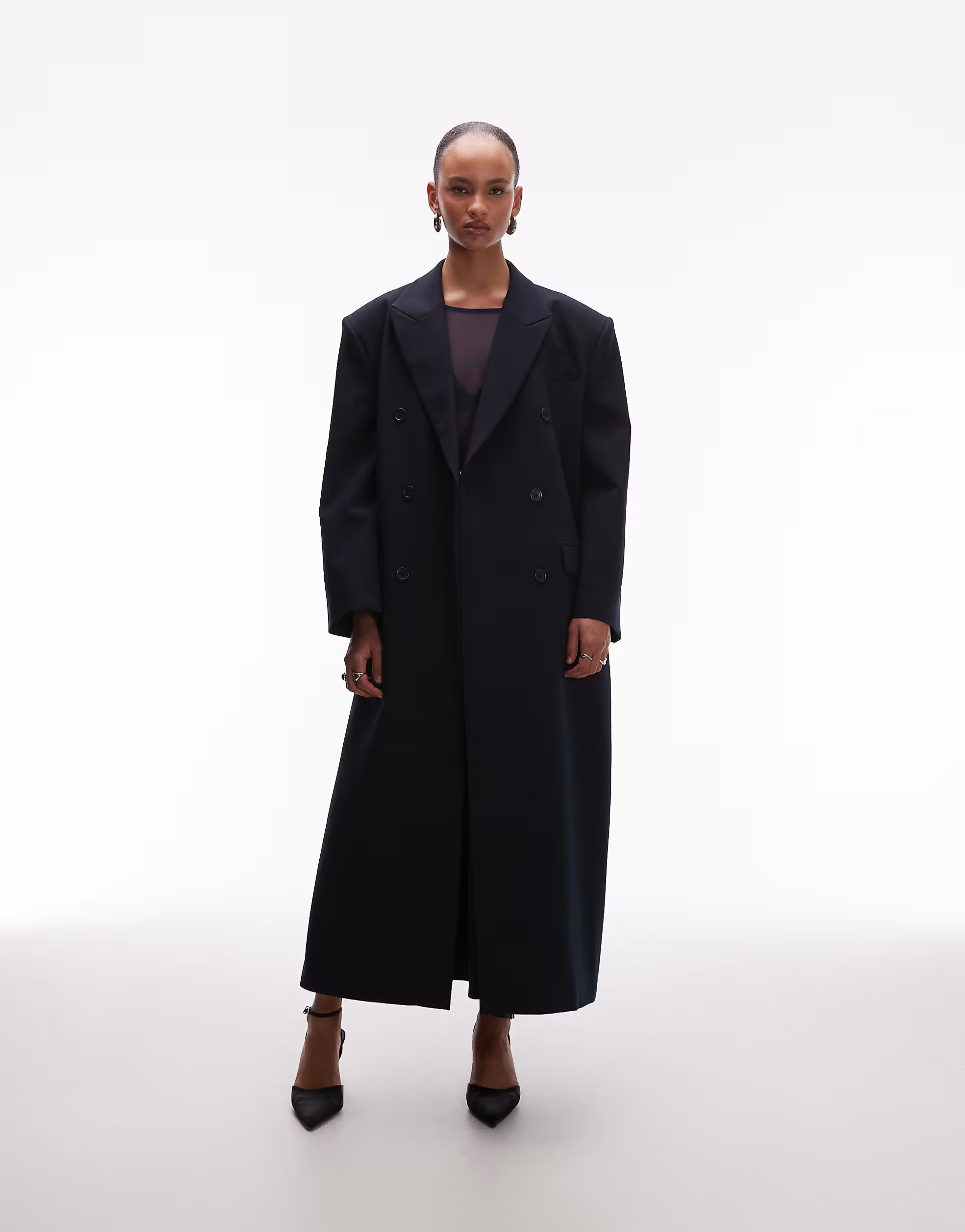 ASOS DESIGN oversized manzy maxi blazer in navy | ASOS | ASOS (Global)