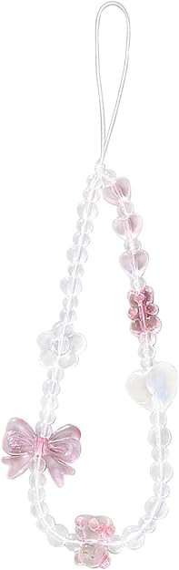 Beaded Phone Lanyard Wrist Strap Phone Charms Fixed Beads Pearl Chain | Amazon (US)