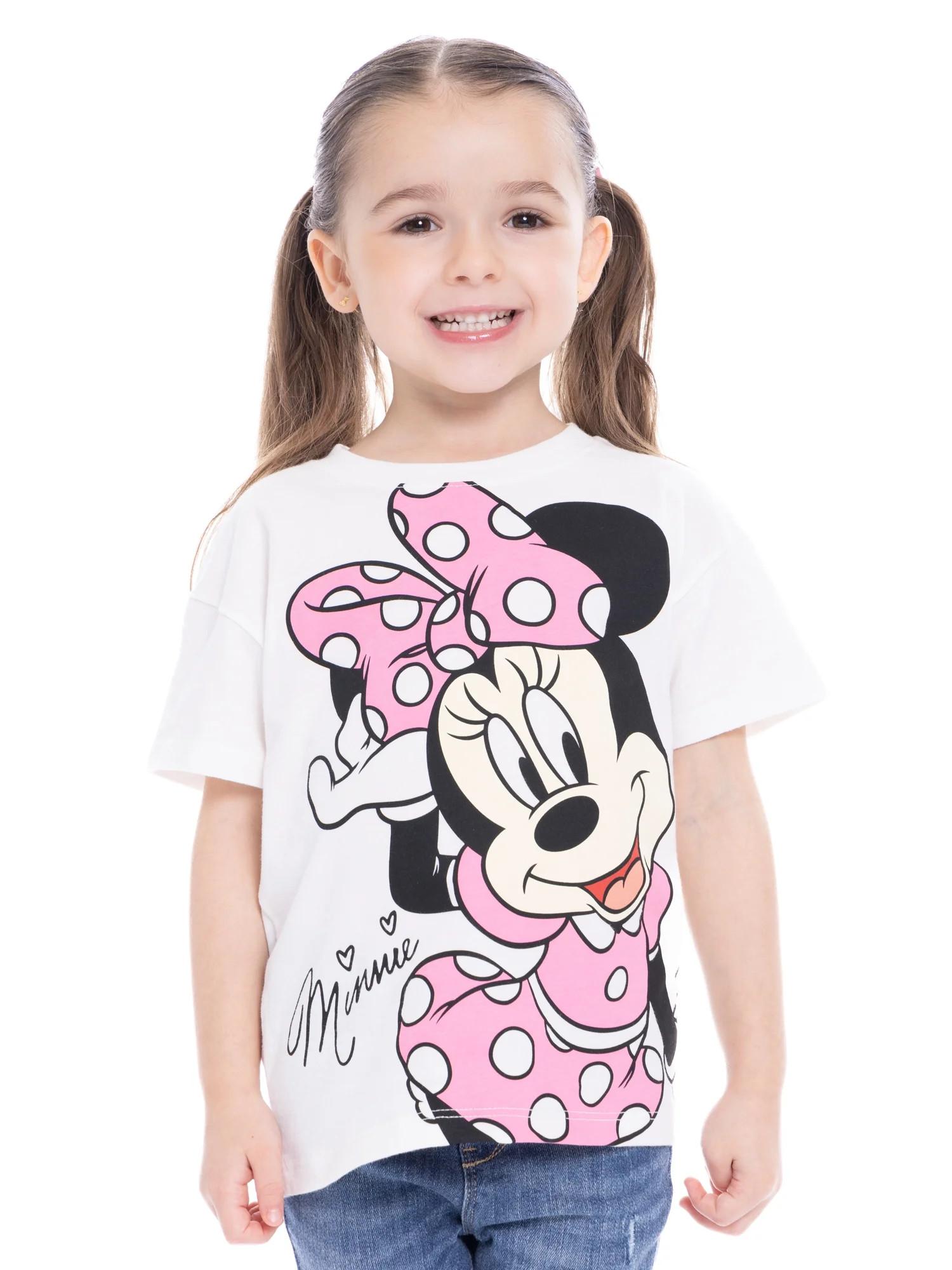 Minnie Mouse Toddler Short Sleeve Crewneck Tee, Sizes 12M-5T | Walmart (US)