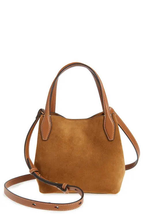 Madewell The Mini Suede Shopper Tote in Dried Acorn Multi at Nordstrom | Nordstrom